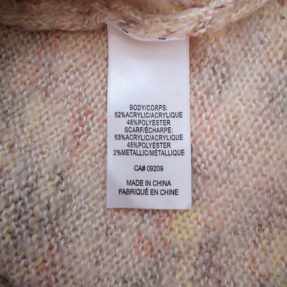 2/$30.00 - Cleo Ladies V-neck with Scarf Multi Colored Long Sweater / Tunic - Picture 7 of 12